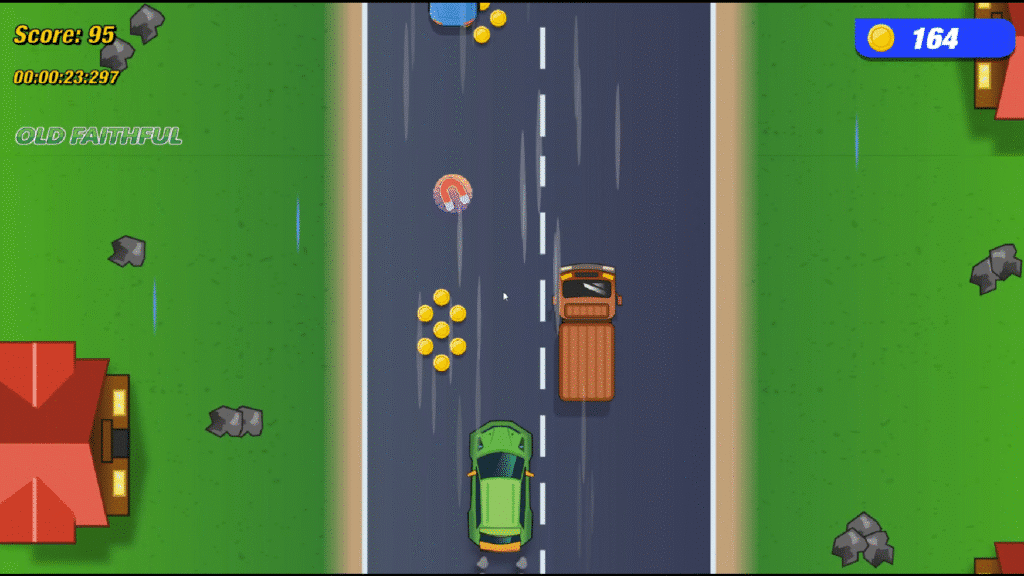 green car in green grassy road